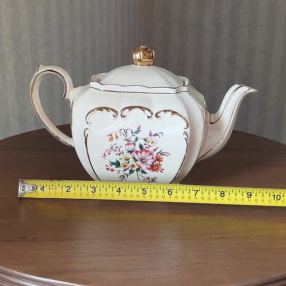 Rare Vintage Sadler England Floral Cube Teapot - Picture 8 of 9